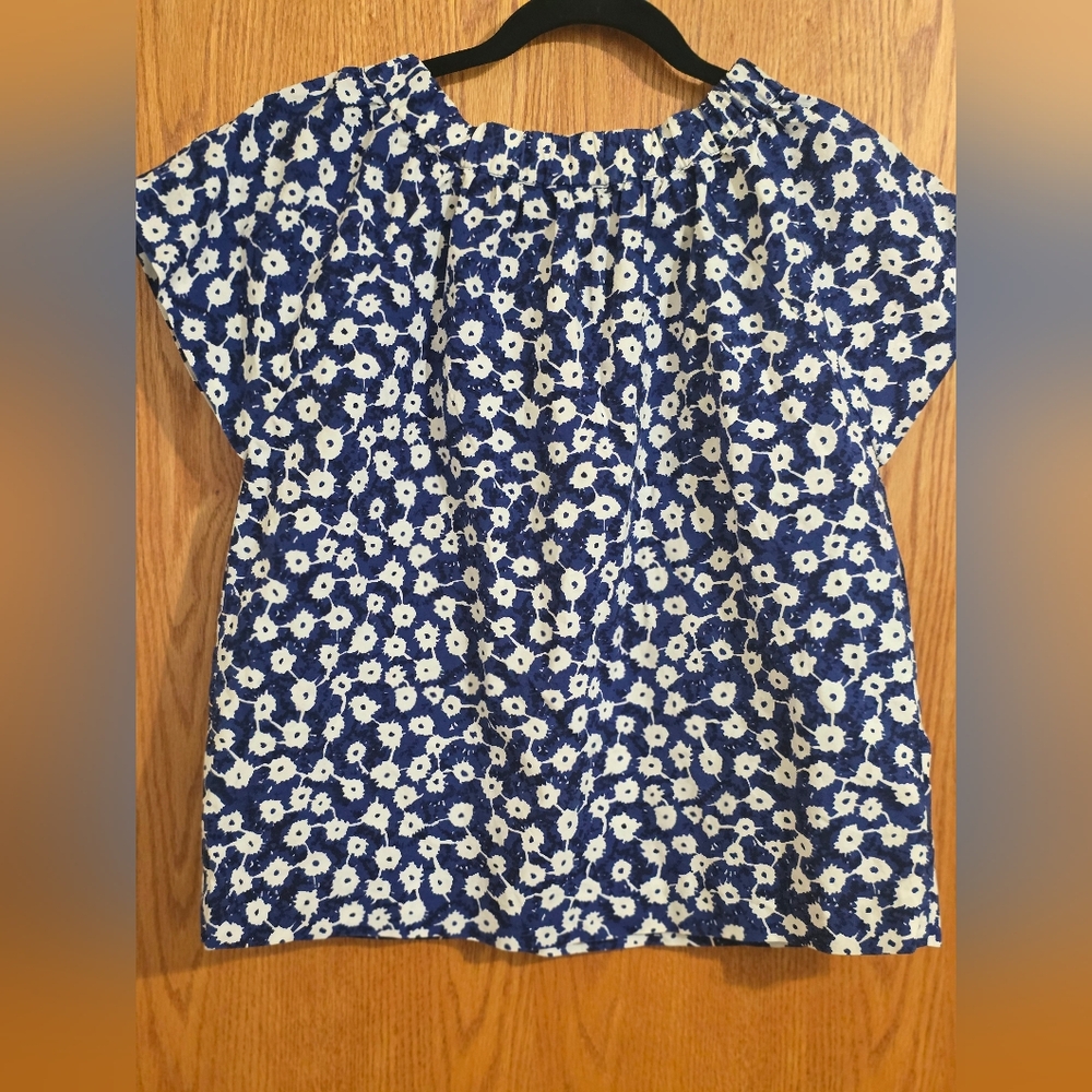 EUC Kate Spade Floral Blue blouse
